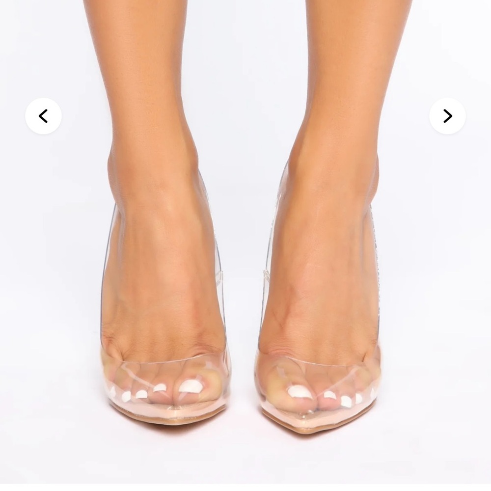 *NIB* Fashion Nova Clear/ Gold Heels Elegant Stiletto Pumps